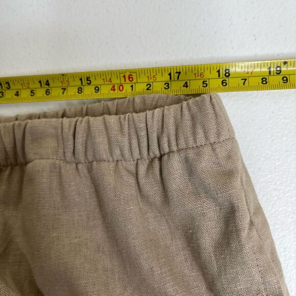 Vicki Waynes Linen Blend Tan Embroidered Button Top Pull On Pant Set Women 20 - Picture 15 of 16